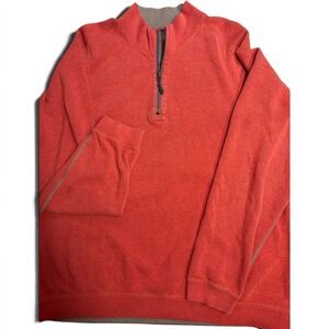 Tommy Bahama Flipside Reversible Half Zip Pullover Orange Coral Mens XXL